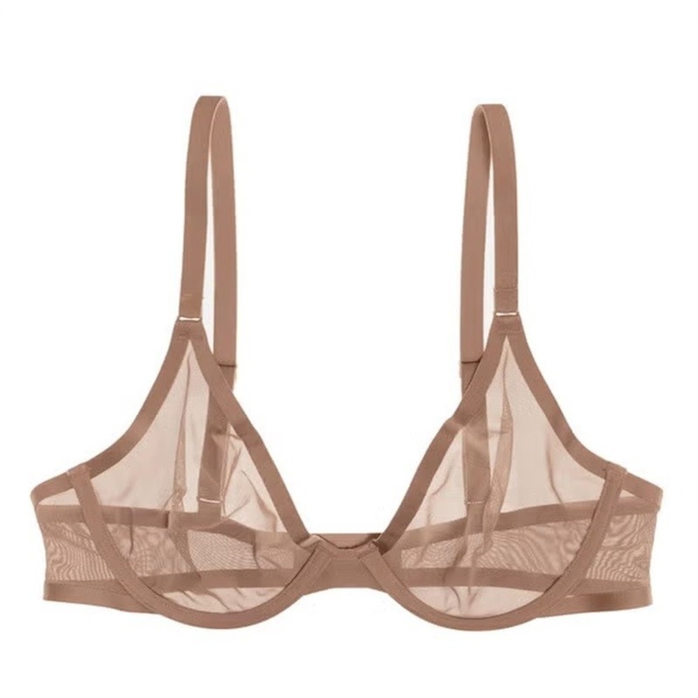 CUUP Sheer Mesh Underwire Bra in Nude